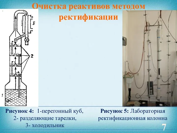 Очистка реактивов методом ректификации