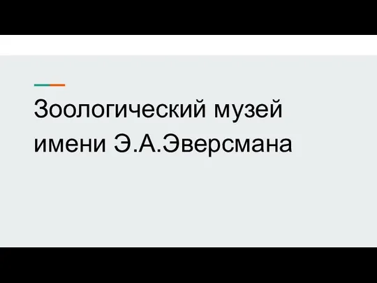 Зоологический музей имени Э.А. Эверсмана