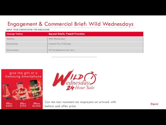 Engagement & Commercial Brief: Wild Wednesdays INPUT YOUR SUGGESTIONS FOR MESSAGING Can