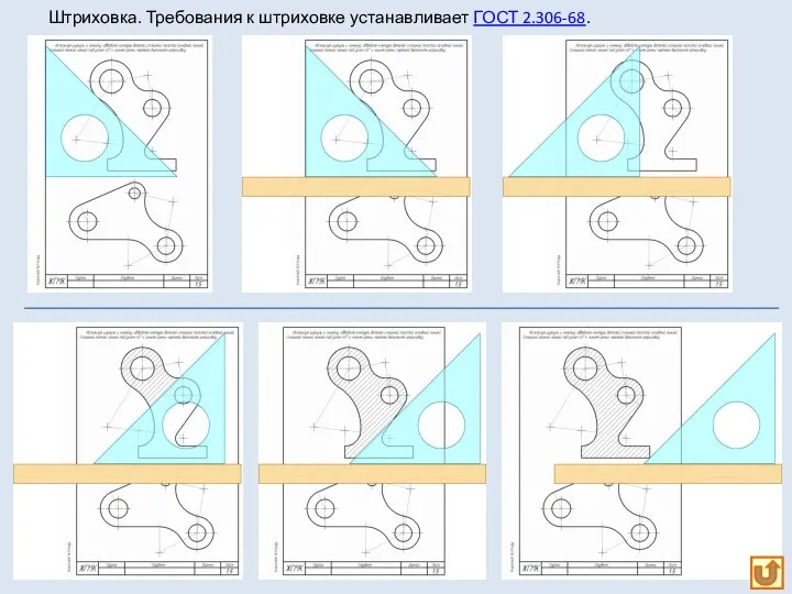 Штриховка. Требования к штриховке устанавливает ГОСТ 2.306-68.