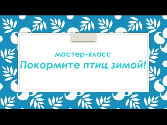 мастер-класс Покормите птиц зимой!