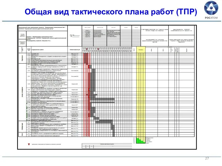 Общая вид тактического плана работ (ТПР)