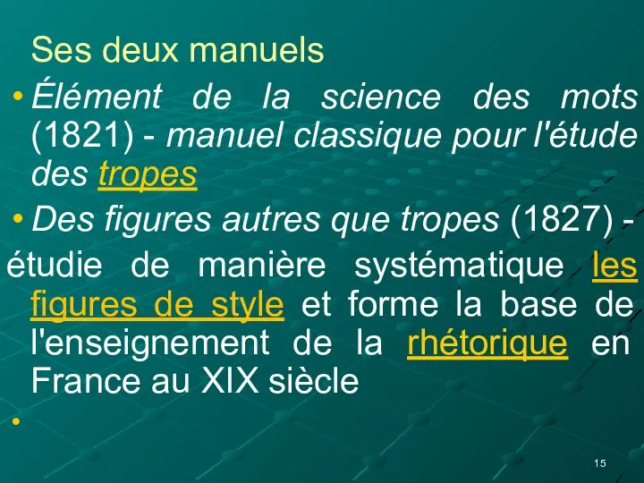 Ses deux manuels Élément de la science des mots (1821) - manuel