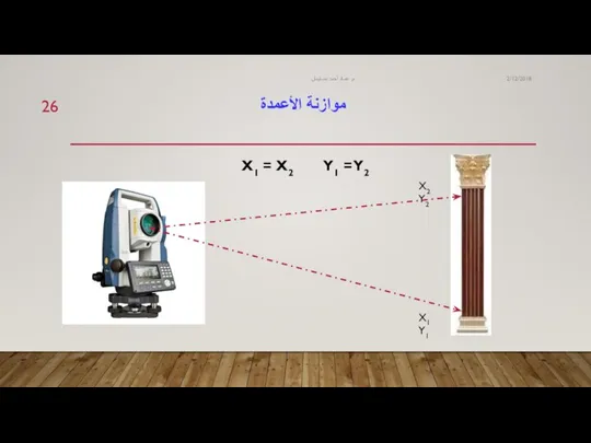 موازنة الأعمدة 2/12/2018 م. عماد أحمد بنسليمان X1 = X2 Y1 =