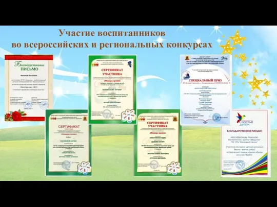 Участие воспитанников во всероссийских и региональных конкурсах