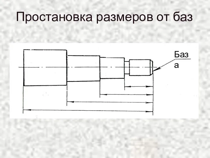 Простановка размеров от баз База