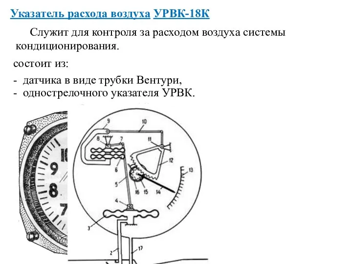 Указатель расхода воздуха УРВК-18К кондиционирования. - однострелочного указателя УРВК. Служит для контроля