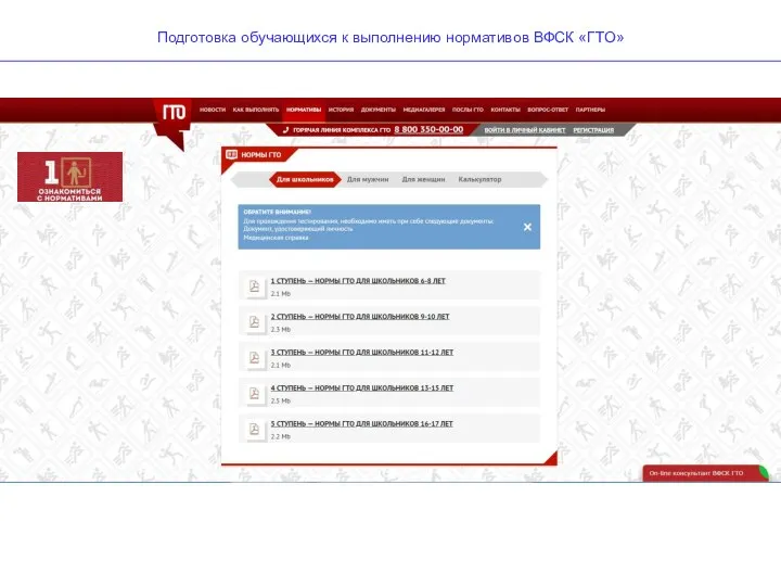 Подготовка обучающихся к выполнению нормативов ВФСК «ГТО»