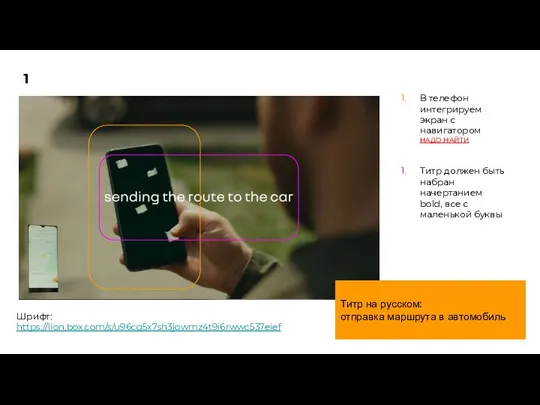 1 В телефон интегрируем экран с навигатором НАДО НАЙТИ Титр должен быть