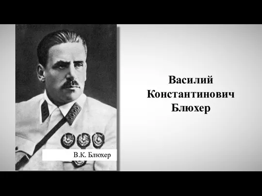 Василий Константинович Блюхер В.К. Блюхер