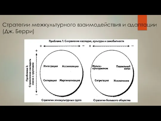 Стратегии межкультурного взаимодействия и адаптации (Дж. Берри)