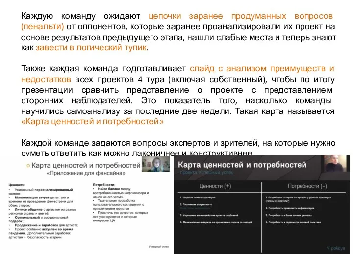 Каждую команду ожидают цепочки заранее продуманных вопросов (пенальти) от оппонентов, которые заранее