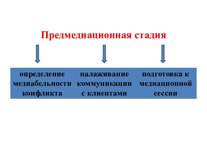 Предмедиационная стадия