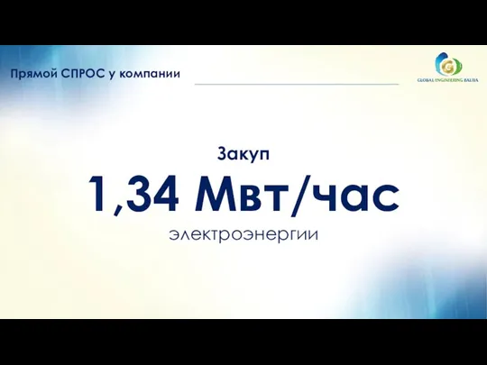 Закуп 1,34 Mвт/час электроэнергии Прямой СПРОС у компании