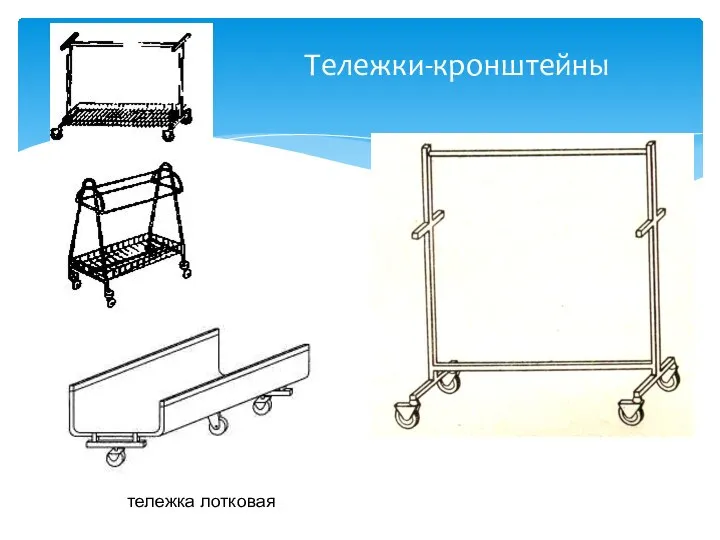 Тележки-кронштейны тележка лотковая