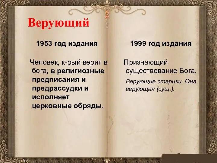 Верующий 1953 год издания Человек, к-рый верит в бога, в религиозные предписания