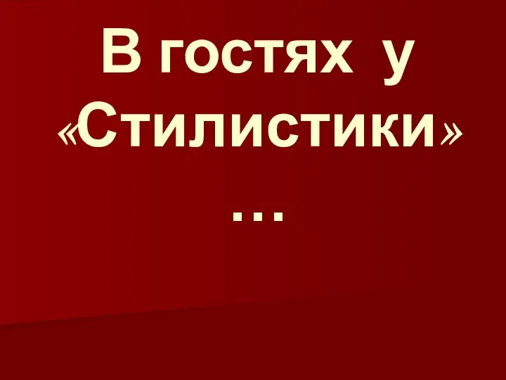 В гостях у Стилистики