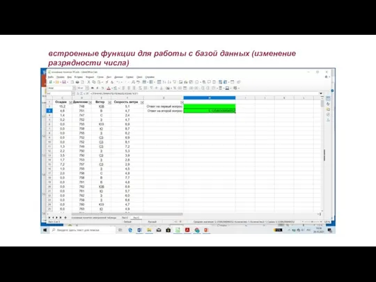 встроенные функции для работы с базой данных (изменение разрядности числа)