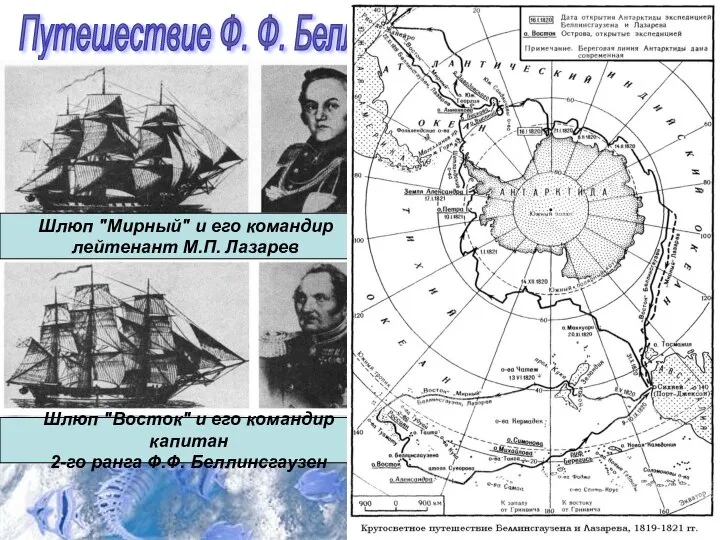 Путешествие Ф. Ф. Беллинсгаузена и В.П. Лазарева Шлюп "Мирный" и его командир