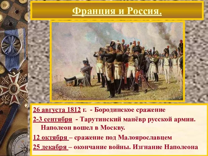 Франция и Россия. 26 августа 1812 г. - Бородинское сражение 2-3 сентября