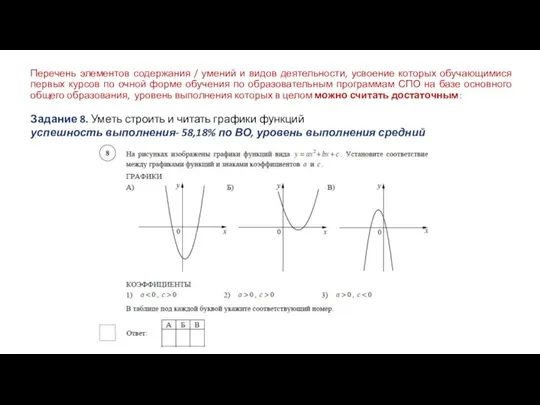 Перечень элементов содержания / умений и видов деятельности, усвоение которых обучающимися первых