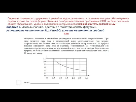 Перечень элементов содержания / умений и видов деятельности, усвоение которых обучающимися первых