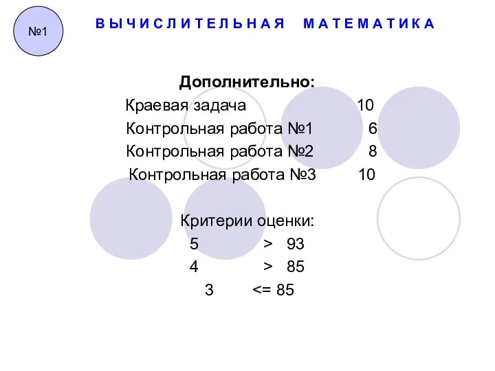 В Ы Ч И С Л И Т Е Л Ь Н