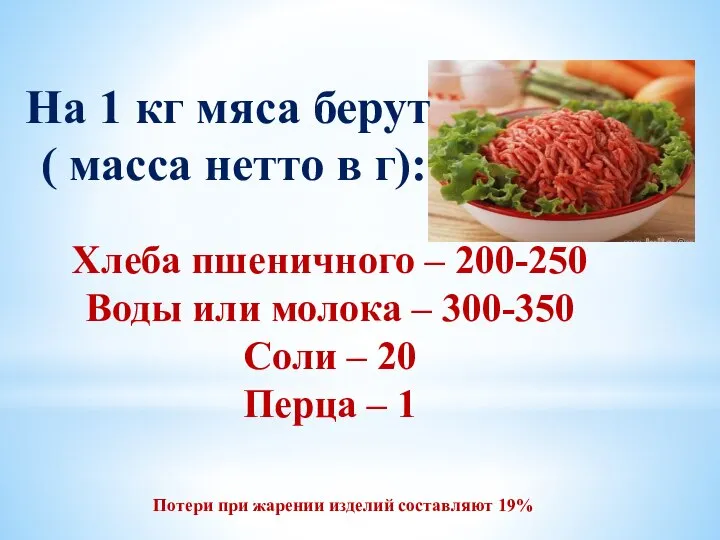 Хлеба пшеничного – 200-250 Воды или молока – 300-350 Соли – 20