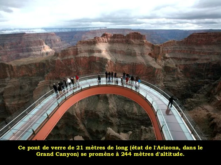 Ce pont de verre de 21 mètres de long (état de l'Arizona,