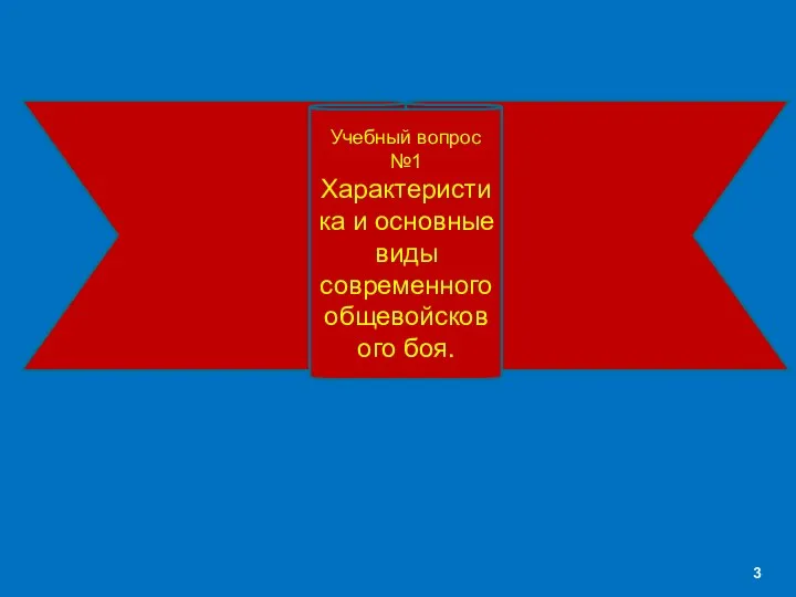 Учебный вопрос №1 Характеристика и основные виды современного общевойскового боя.