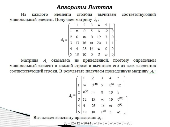 Алгоритм Литтла .