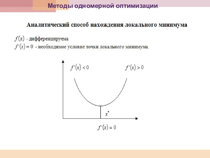 Методы одномерной оптимизации