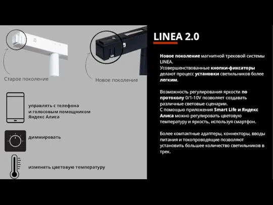 LINEA 2.0 Новое поколение магнитной трековой системы LINEA. Усовершенствованные кнопки-фиксаторы делают процесс