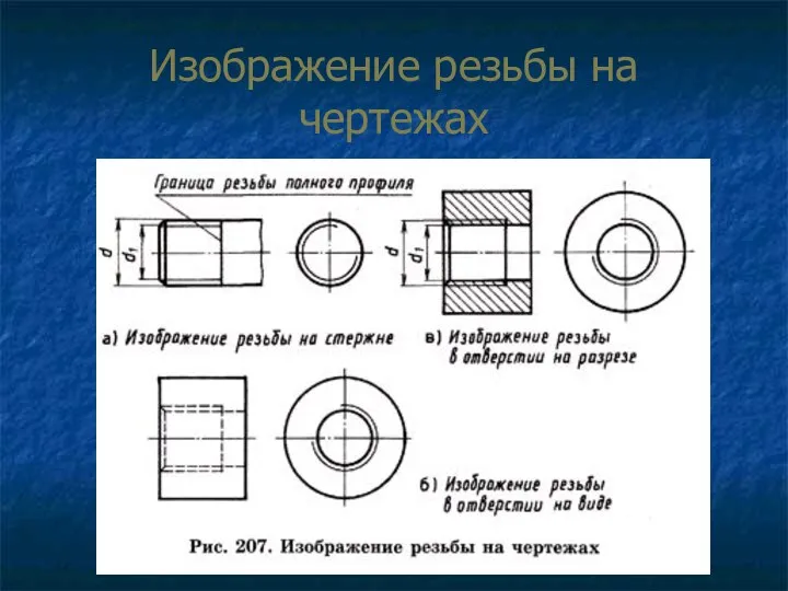 Изображение резьбы на чертежах