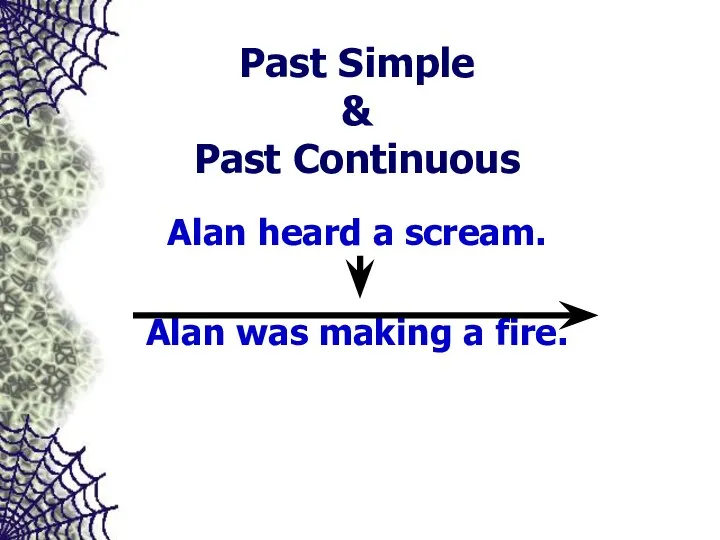 Past Simple & Past Continuous Alan heard a scream. Alan was making a fire.