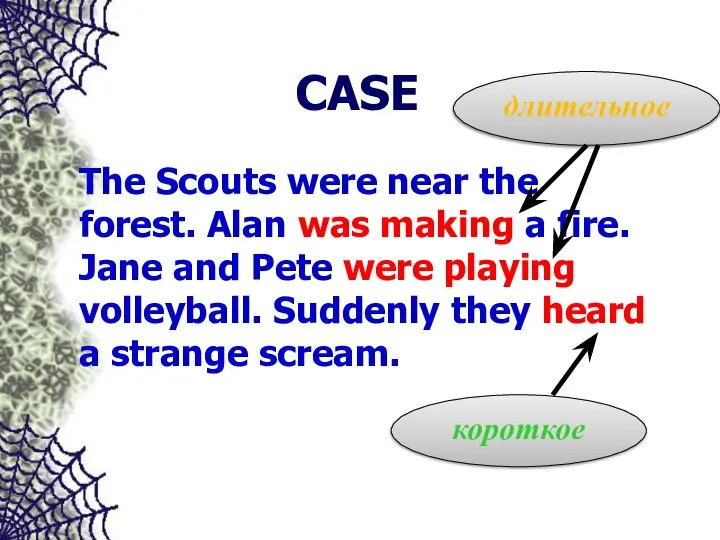 CASE The Scouts were near the forest. Alan was making a fire.