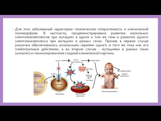 Для этих заболеваний характерны генетическая гетерогенность и клинический полиморфизм. В частности, продемонстрировано