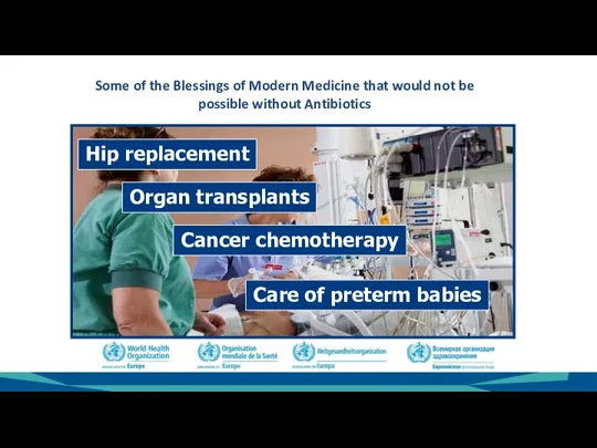 Hip replacement Organ transplants Cancer chemotherapy Care of preterm babies Some of