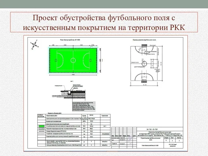 Проект обустройства футбольного поля на территории РКК