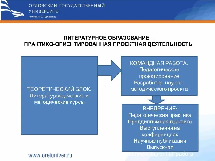 ЛИТЕРАТУРНОЕ ОБРАЗОВАНИЕ – ПРАКТИКО-ОРИЕНТИРОВАННАЯ ПРОЕКТНАЯ ДЕЯТЕЛЬНОСТЬ ТЕОРЕТИЧЕСКИЙ БЛОК: Литературоведческие и методические курсы