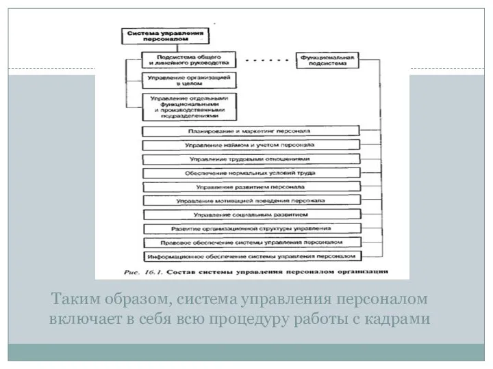 Таким образом, система управления персоналом включает в себя всю процедуру работы с кадрами