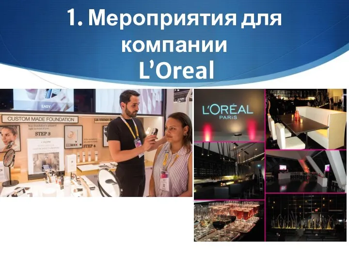 1. Мероприятия для компании L’Oreal