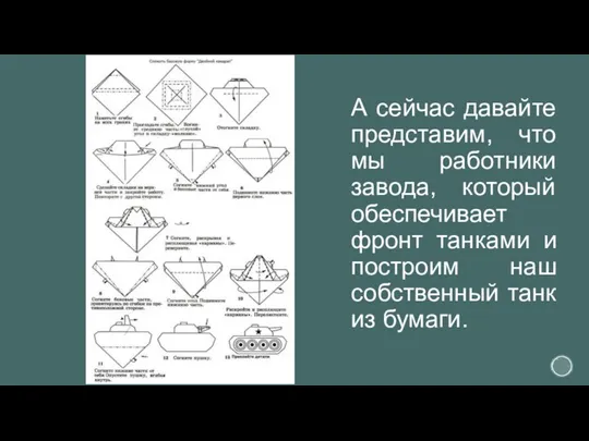 А сейчас давайте представим, что мы работники завода, который обеспечивает фронт танками