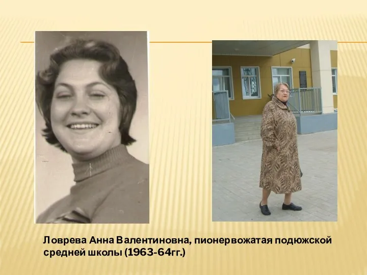 Ловрева Анна Валентиновна, пионервожатая подюжской средней школы (1963-64гг.)