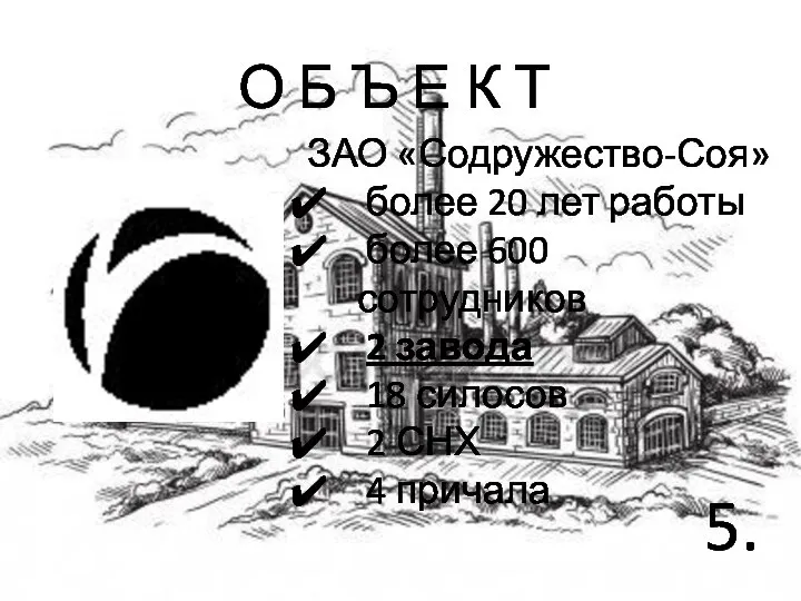 О Б Ъ Е К Т 5. ЗАО «Содружество-Соя» более 20 лет