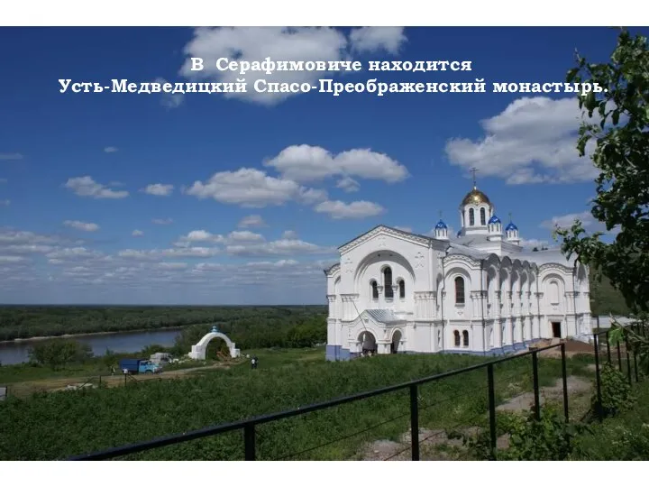 В Серафимовиче находится Усть-Медведицкий Спасо-Преображенский монастырь.