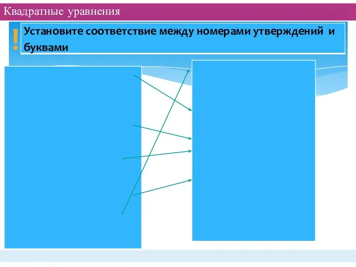 Квадратные уравнения !