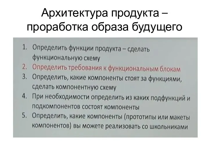 Архитектура продукта – проработка образа будущего