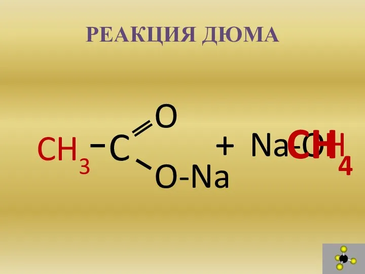 РЕАКЦИЯ ДЮМА CH3 C O-Na O Na-O H + CH4