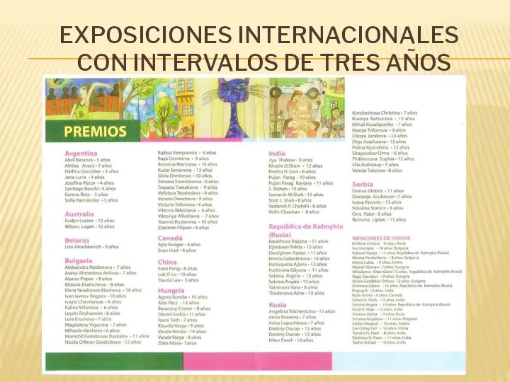 EXPOSICIONES INTERNACIONALES CON INTERVALOS DE TRES AÑOS